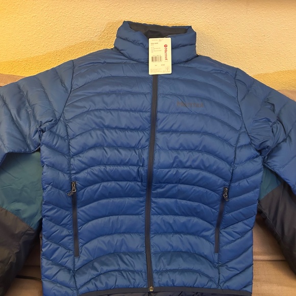 NEW Marmot Tullus Down Jacket Medium/Dark Cerulean - Picture 2 of 4